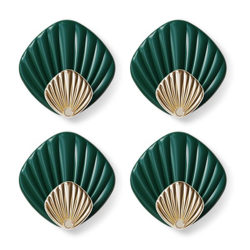 4pcs Creative Shell Shape Wall Hanging Hook Punch-free Strong Adhesive Hook Bathroom Kitchen Wall-mounted Seamless Sticky Hook  Shell Hook Non-Punching Strong Adhesive Adhesive Hook Bearing Door Behind Wall Bathroom Kitchen Key Holder