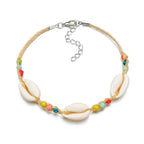 Gold Metal Shell Coconut Tree Female Anklets Barefoot Sandals Foot Summer Double Layers  Foot  Bracelets Leg Jewelry