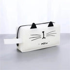 Creative Leather Black Large Capacity  Pencil Pouch For Students Unique Colors Stationery Office Pencil Cases