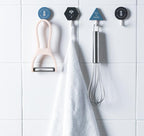Creative Simple Hook Geometry Hook Key Umbrella Clothes Hook Strong Bathroom Wall Hook Wall Hanger Wall Keychains Holder Hanger Organizer for Home Office Dorm Rooms Decoration
