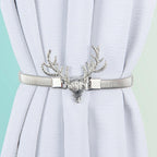 Golden Silver Curtain Clip Curtains Holders Feather Shape Tieback Buckle Clips Curtain Accessories Home Decor Modern Simple Style Curtain Tie Backs Decorative with Spring Curtain Strap Metal Plating Decorative Accessories 30cm