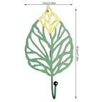Green Gold Single Leaf Hanging Coat Hook Mini Wall Key Hook Home Decoration Modern Home Hanger Leaf Shape Coat Hooks Wall Mounted Hooks
