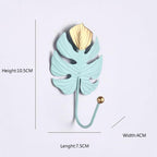 Wall Coat Rack Clothes Hanger Home Decoration Accessories Wall Hooks for Hanging Clothes Blue Leaves/Golden Leaves Home Storage Decorative Leaves Iron Hooks Tropic Plant Wall Mounted Single Clothes Hangers Decorative Hanger Hanging Hooks
