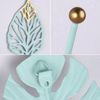 Wall Coat Rack Clothes Hanger Home Decoration Accessories Wall Hooks for Hanging Clothes Blue Leaves/Golden Leaves Home Storage Decorative Leaves Iron Hooks Tropic Plant Wall Mounted Single Clothes Hangers Decorative Hanger Hanging Hooks